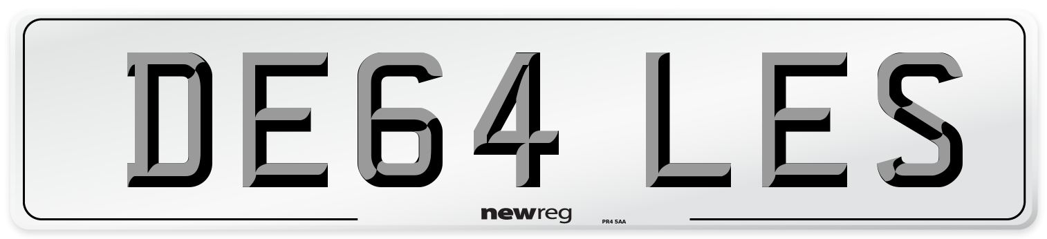 DE64 LES Number Plate from New Reg